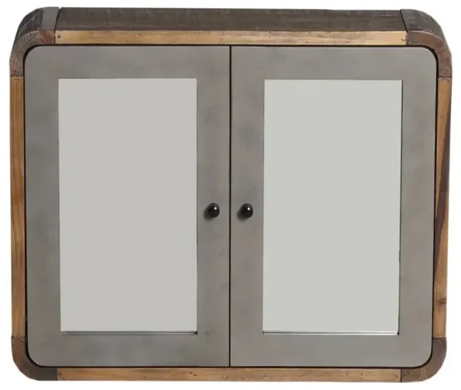 furniture-nabytek.cz - Masívna kúpeľňová zostava Dingle II z recyklovanej borovice a MDF, lakovaná, prírodná/šedá