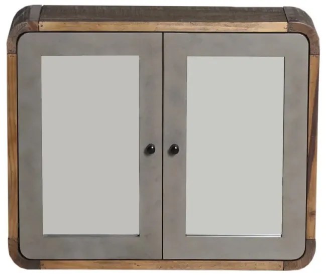 furniture-nabytek.cz - Masívna kúpeľňová zostava Dingora II z recyklovanej borovice a MDF, lakovaná, prírodná/šedá
