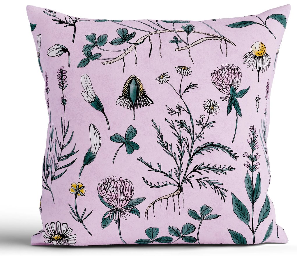 Bavlnená obliečka na vankúš Renforcé 40 × 40 cm - Herbár staroružový