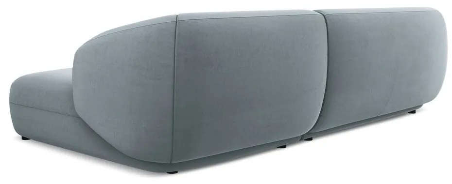 Svetlomodrá zamatová rohová pohovka (pravý roh) Moana – Makamii