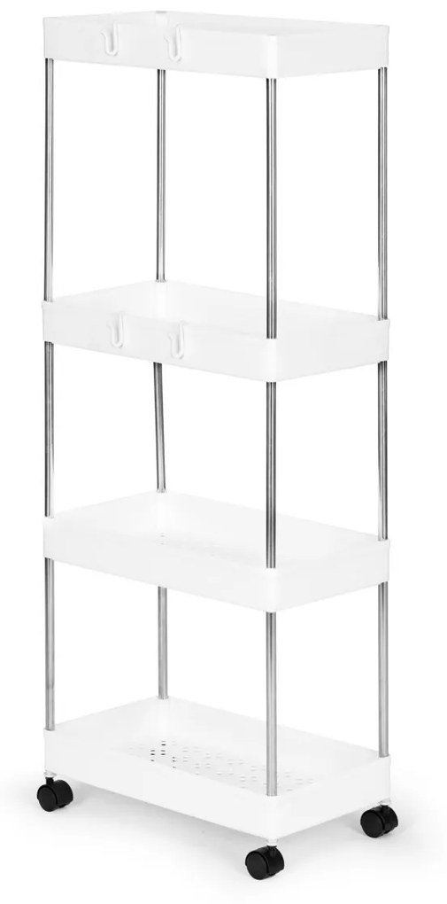 Pojazdný regál MULTI so 4 zásuvkami biely