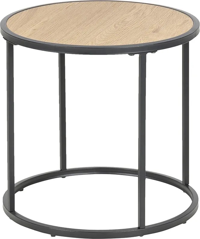 Odkladací / nočný stolík okrúhly Seashell, 45 cm, dub