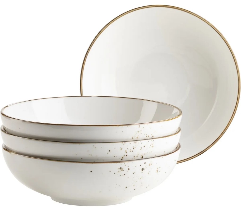 Mäser 4-dielna súprava misiek Pintar White hnedé bodky 22 cm