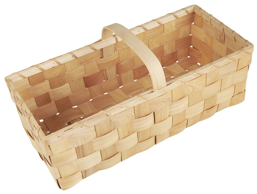 Ib Laursen Drevený košík Oblong Braided Chip Wood