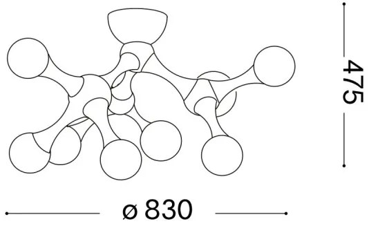 Ideal Lux - LED Prisadený luster NODINO 9xG9/3W/230V biela