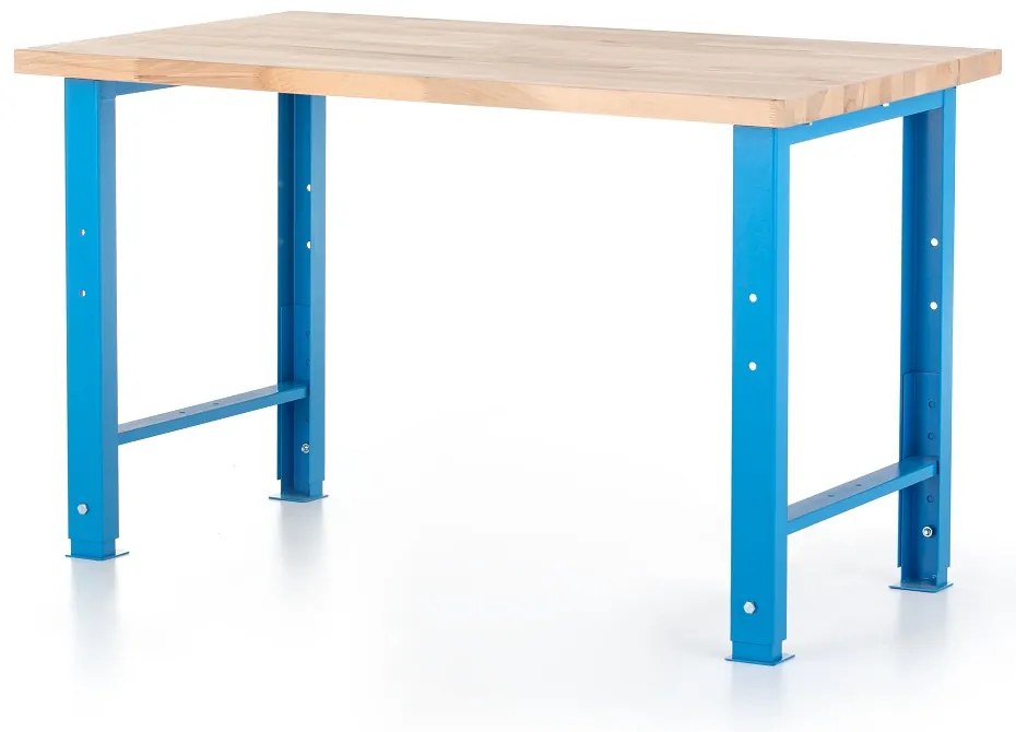 Výškovo nastaviteľný dielenský stôl Basic 120 x 80 cm, modrá