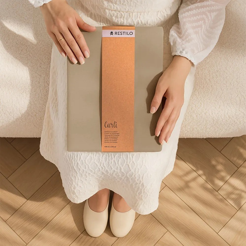 Béžový dimout záves 140x250 cm Carli Tie – Restilo