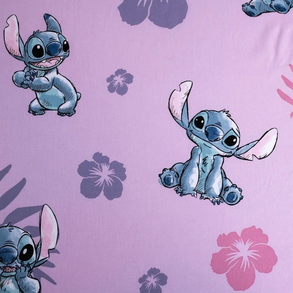 Napínacia bavlnená detská plachta na jednolôžko 90x200 cm Lilo and Stitch – Jerry Fabrics