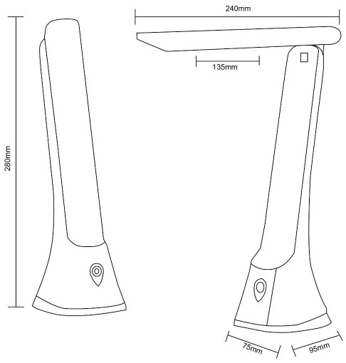 Zuma Line SM-612-BL - LED Stmievateľná stolná lampa LED/5W/230V čierna