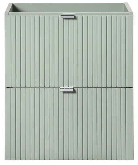 Závesná skrinka Line Reed Green Beyond II s doskou a umývadlom 60 cm zelená