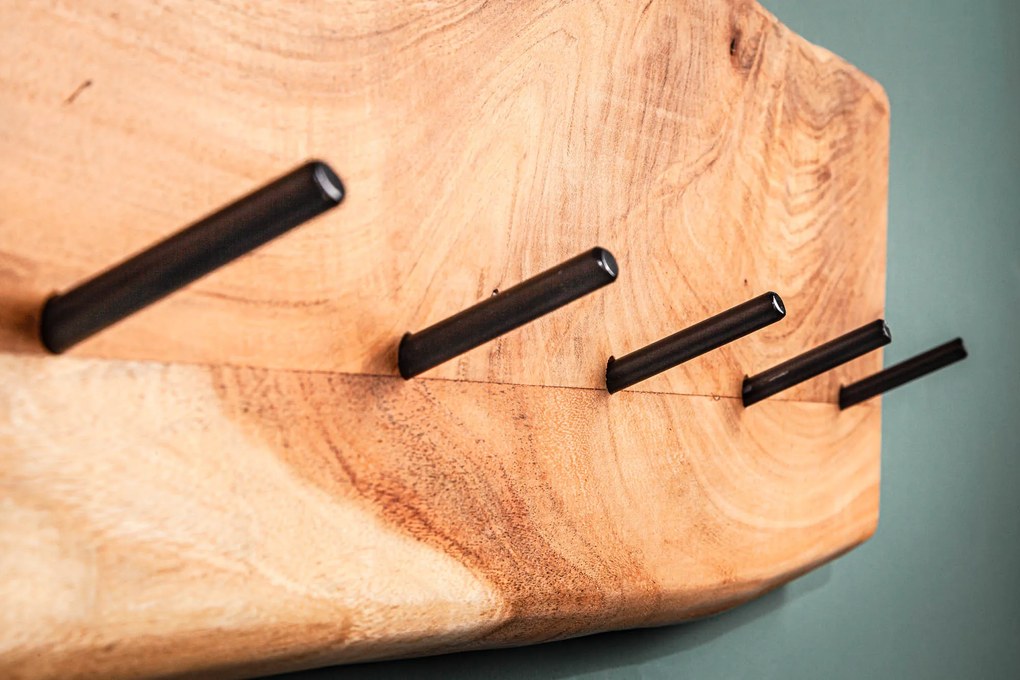 Nástenný vešiak Mammut 80cm akáciový med