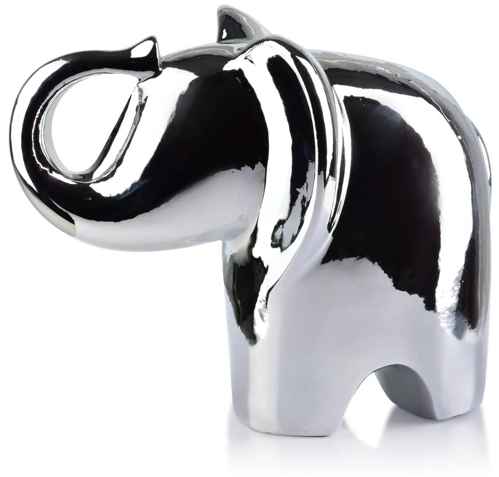 Keramický slon MIA SILVER IV strieborný