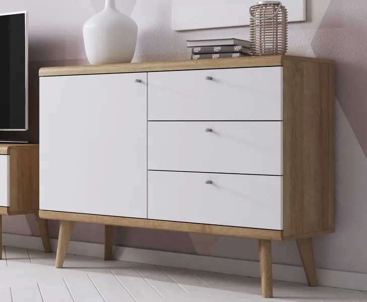 Komoda Primo, dub riviera/biela