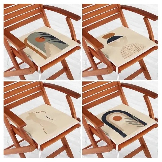 Sedáky v súprave 4 ks 42x42 cm Illustrated Arch – Mila Home