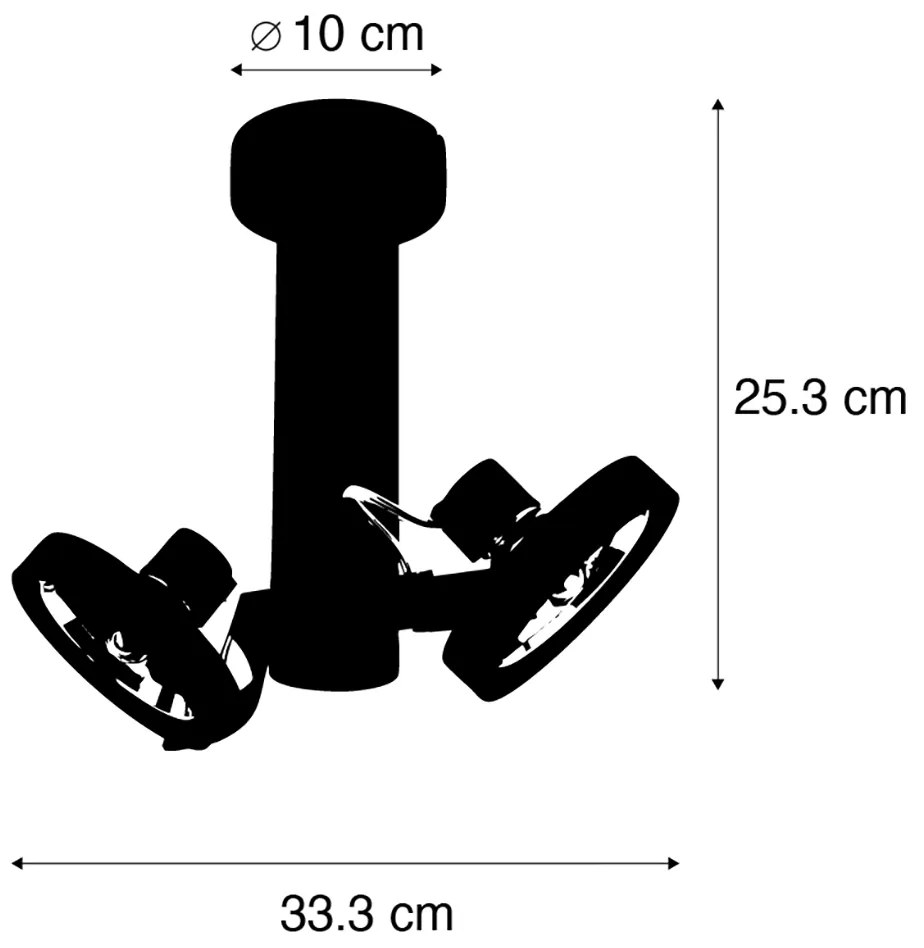 Moderné bodové svietidlo čierne nastaviteľné 2-svetlá - Goes