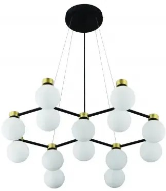 Zlato-čierno-biely moderný luster Ovalino 73
