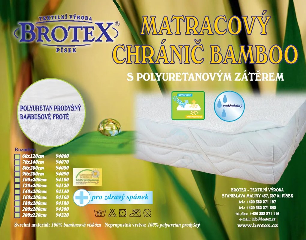 Bamboo matracový chránič nepriepustný 80x200cm