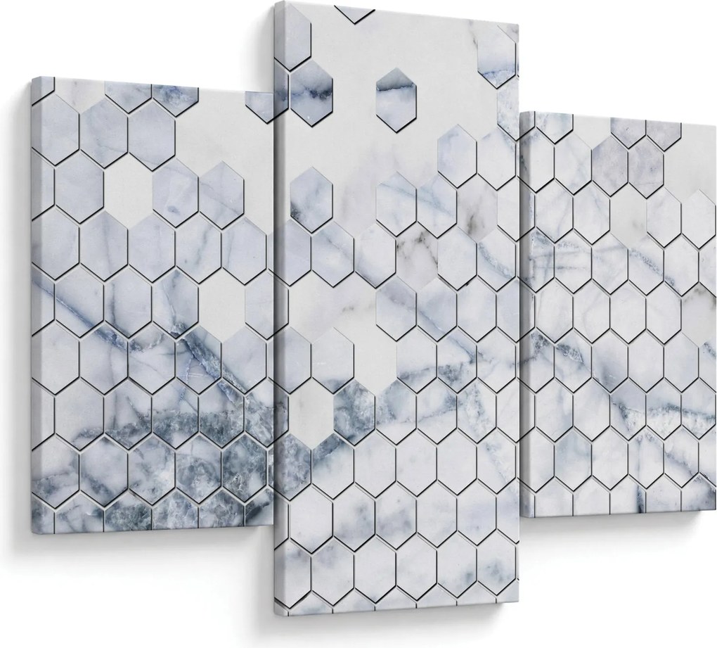 Obraz - Mramorované hexagóny (90x60 cm)