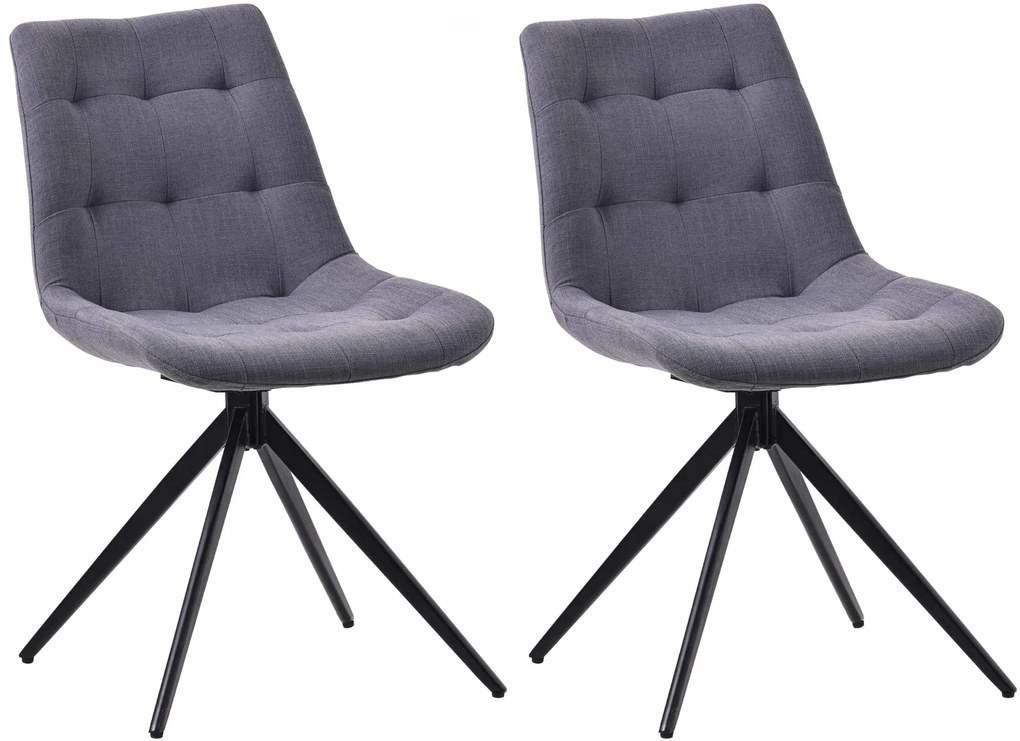 Set 2 jedálenských stoličiek Merna - látka - tmavošedá