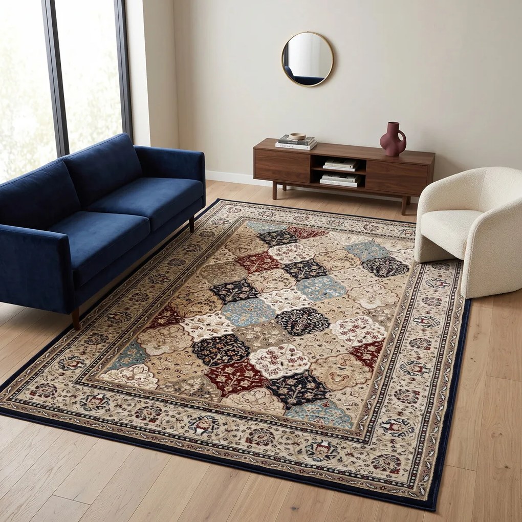 Angel Carpet, Kusový koberec Sultan 25 Blue, 240x340, viacfarebná, kancelária