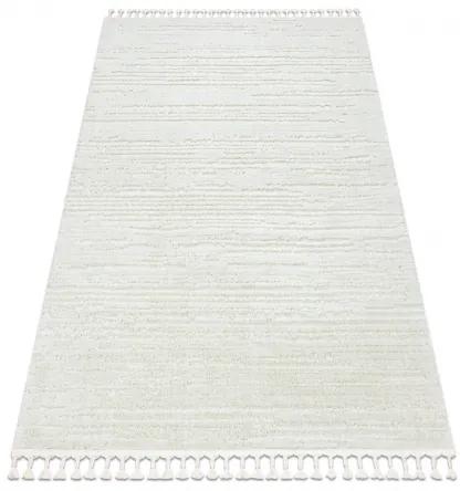 Koberec SEVILLA AC53B pruhy biely - strapce, Berber, Maroko, Shaggy Veľkosť: 140x190 cm