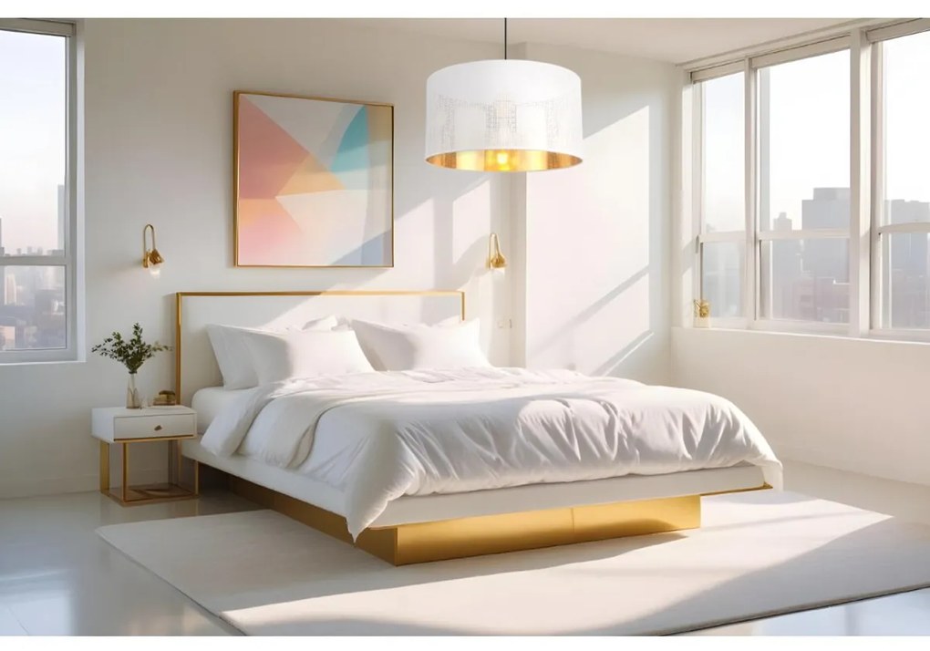 Závesné svietidlo Asti0, 1x biele PVC tienidlo, (fi 35cm), g, b