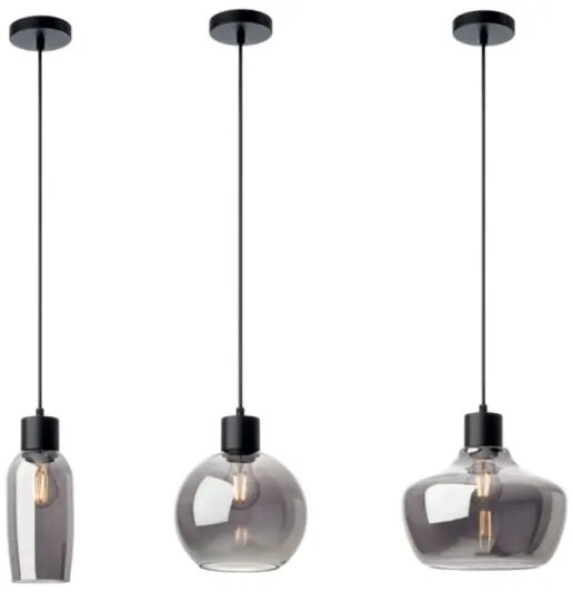 Redo 01-4045 - Luster na lanku ATLANTIS 1xE27/42W/230V pr. 20 cm čierna