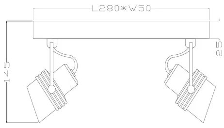 Lucide 34944/02/30 - Bodové svietidlo TUNDRAN 2xGU10/5W/230V čierna