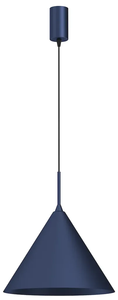 Závesné svietidlo Capital, 1x tmavomodré kovové tienidlo, (fi 32cm), db