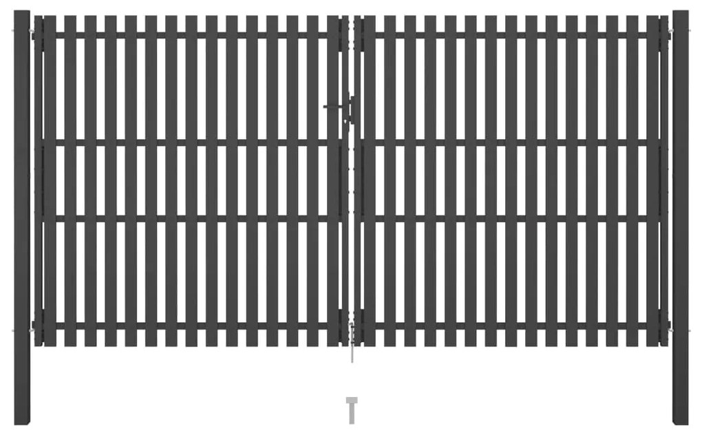 vidaXL Záhradná plotová brána, oceľ 4x2,5 cm, antracitová