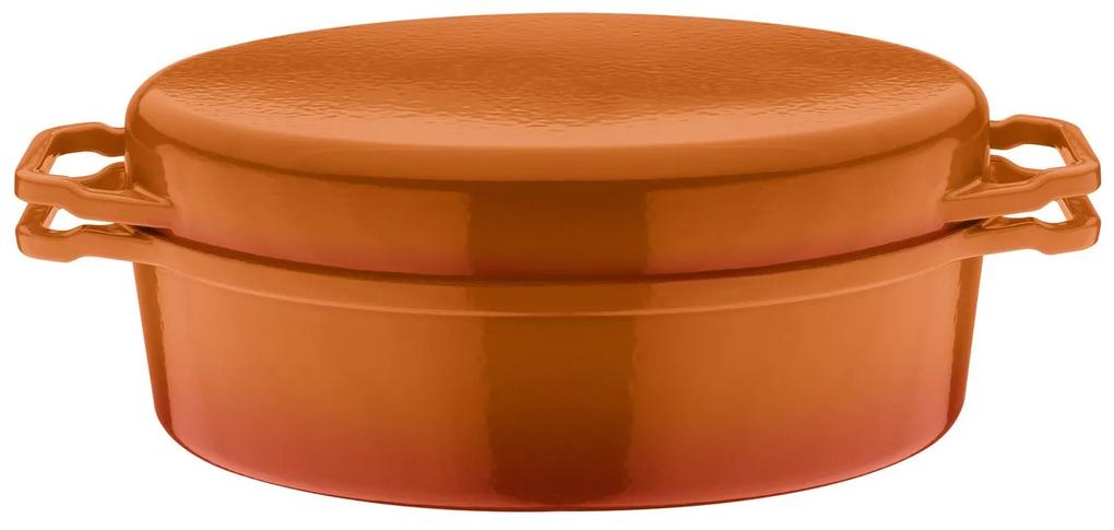 GSW Liatinový hrniec na dusenie/pekáč/tajin (36 x 24 cm, oranžová, pekáč 2 v 1 ) (100290572)
