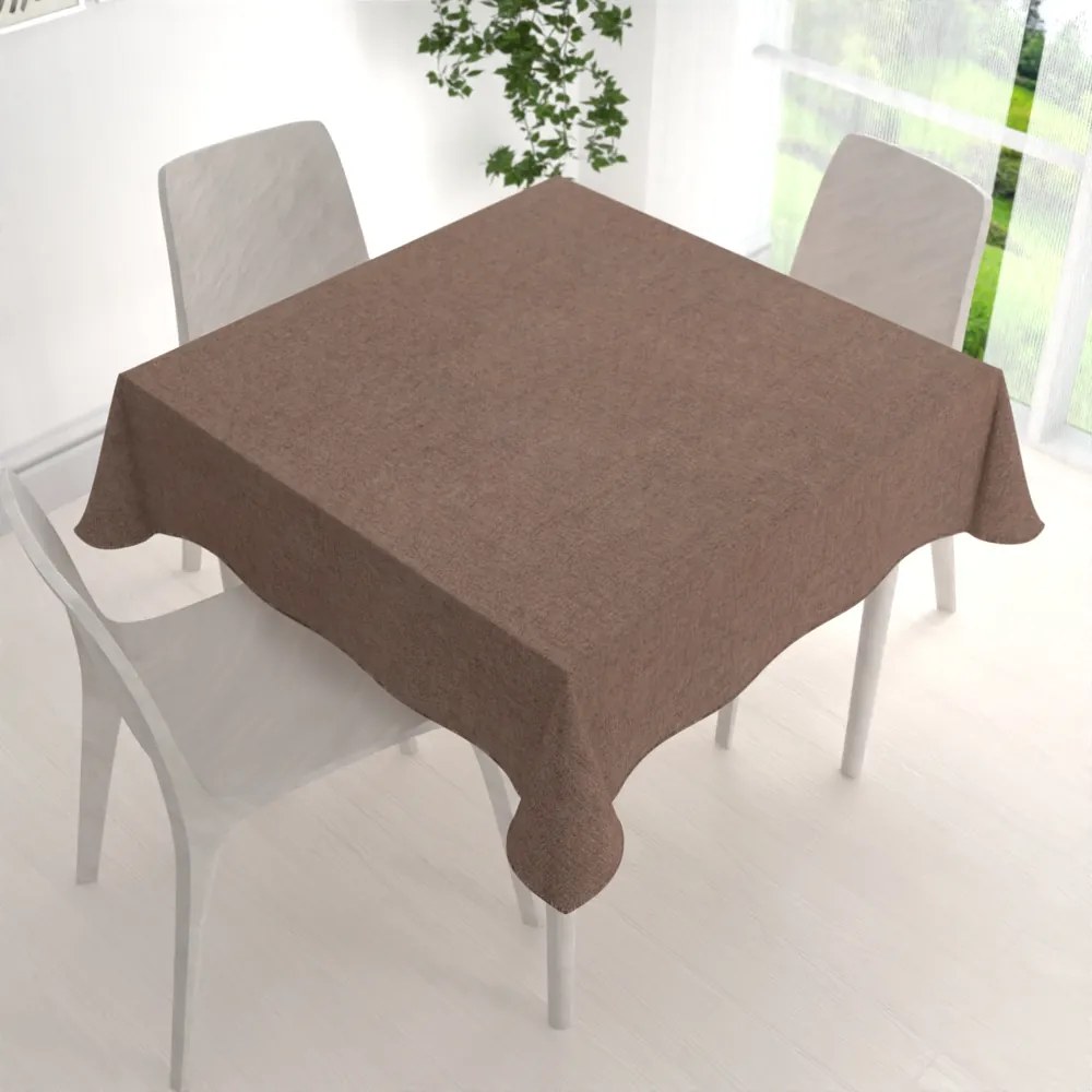 Biante Dekoračný štvorcový obrus Porto PRT-016 Hnedá režná 120x120 cm
