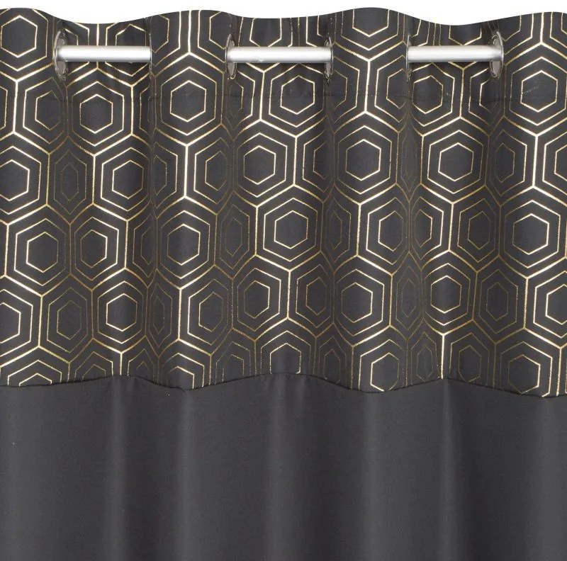 Luxusný záves v čiernej farbe do spálne Dĺžka: 250 cm