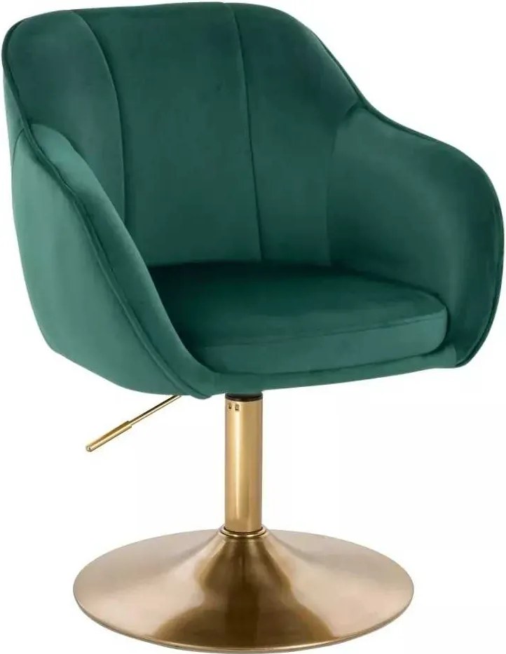 LuxuryForm DESIGN Stolička AVOLA VELUR na zlatom tanieri - zelená