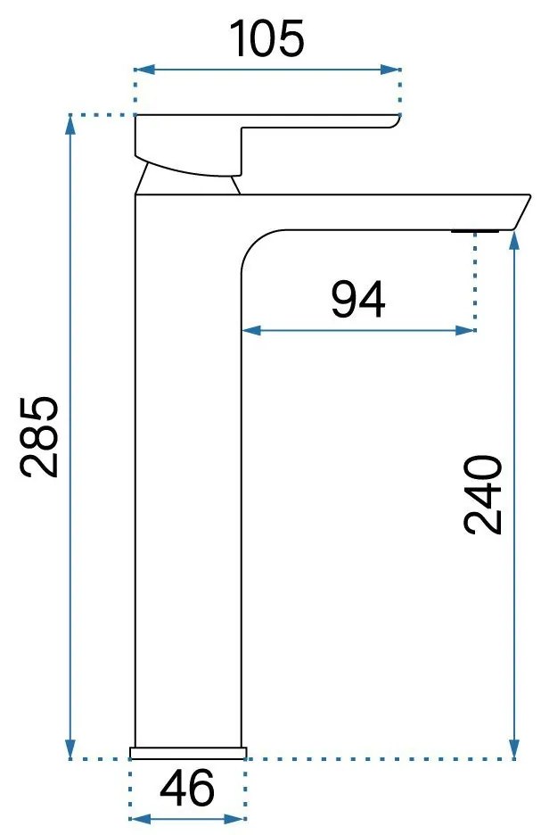 Rea Argus, vysoká umývadlová batéria h-285, zlatá matná, REA-B6412
