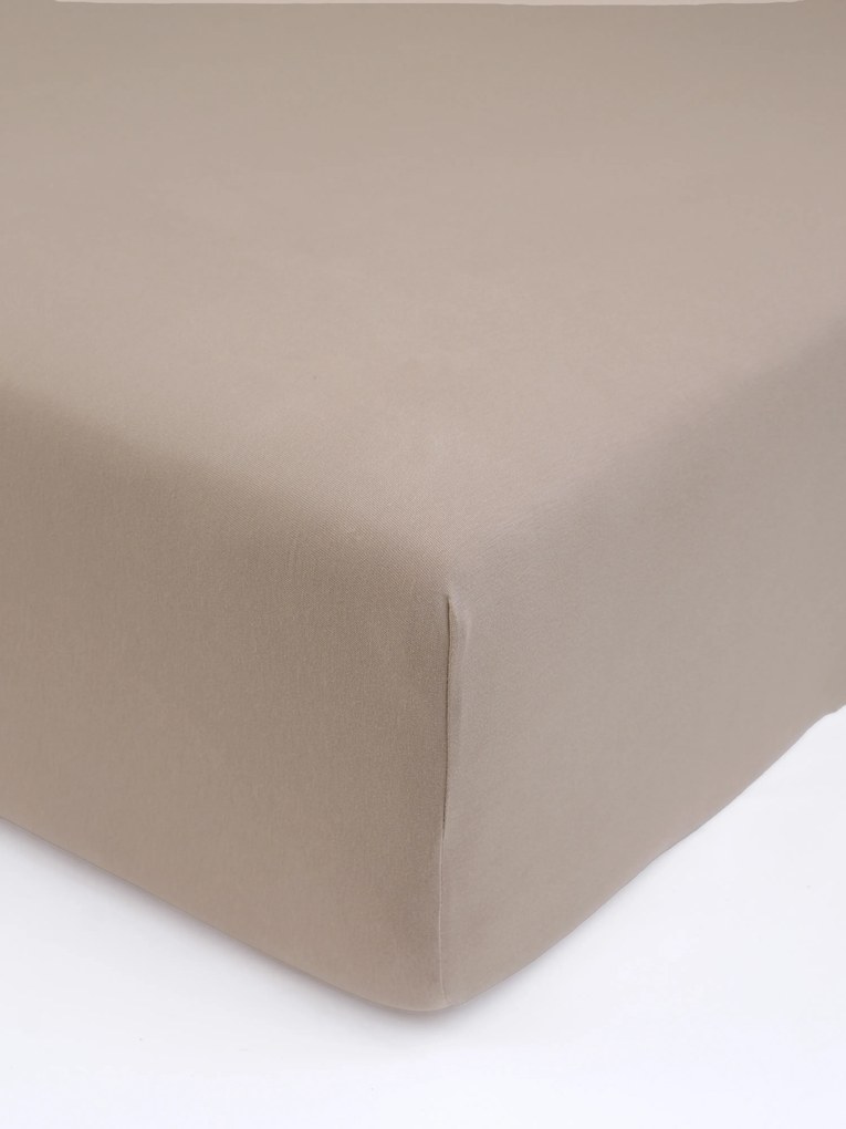 Jersey plachta s elastanom Deluxe 140 × 200 cm – sivohnedá