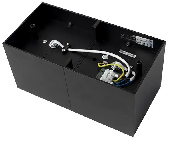 Dizajnové bodové svetlo čierne obdĺžnikové 2-žiarovkové - Box