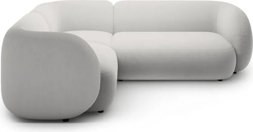 Svetlosivá zamatová rohová pohovka (ľavý roh/do L) Kate – Micadoni