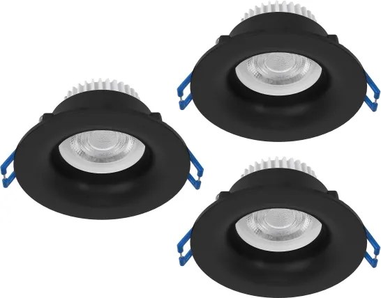 Eglo 902274-SADA 3xLED Kúpeľňové podhľadové svietidlo SALABATE LED/4,9W/230V pr.8,8cm IP65 čierna