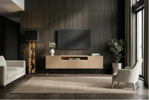 TV-skrinka 47809 Loft 160cm Sivá/Prírodná Dub Dyha - Komfort-nábytok