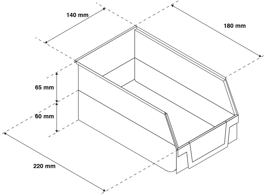 Plastový box, 220 mm