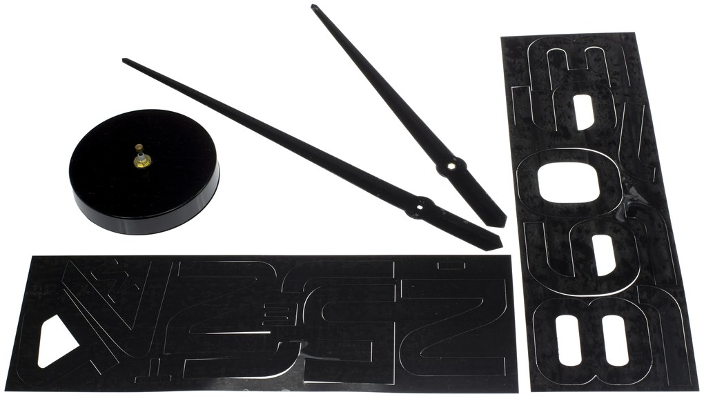 KIK Nástenné interiérové hodiny, samolepiace, čierne, KX7845