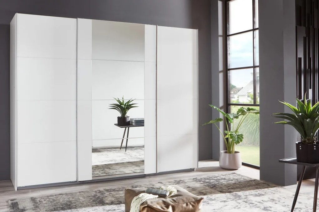 Šatníková skriňa Bern, šírka 270 cm/výška 208 cm, biela