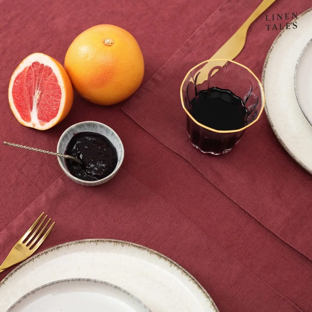 Ľanový behúň na stôl 40x200 cm Marsala – Linen Tales
