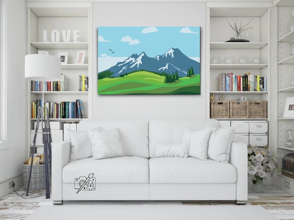 Gario Maľovanie podľa čísel Maľované hory Rozmery: 60 x 40 cm, Rámovanie: Iba zrolované plátno
