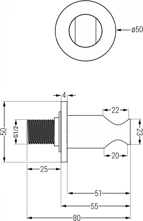 Mexen príslušenstvo - 1-bodový držiak na ručnú sprchu, zlatá, 79351-50