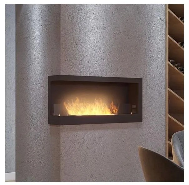 InFire - Rohový BIO krb 45x90 cm 3kW čierna