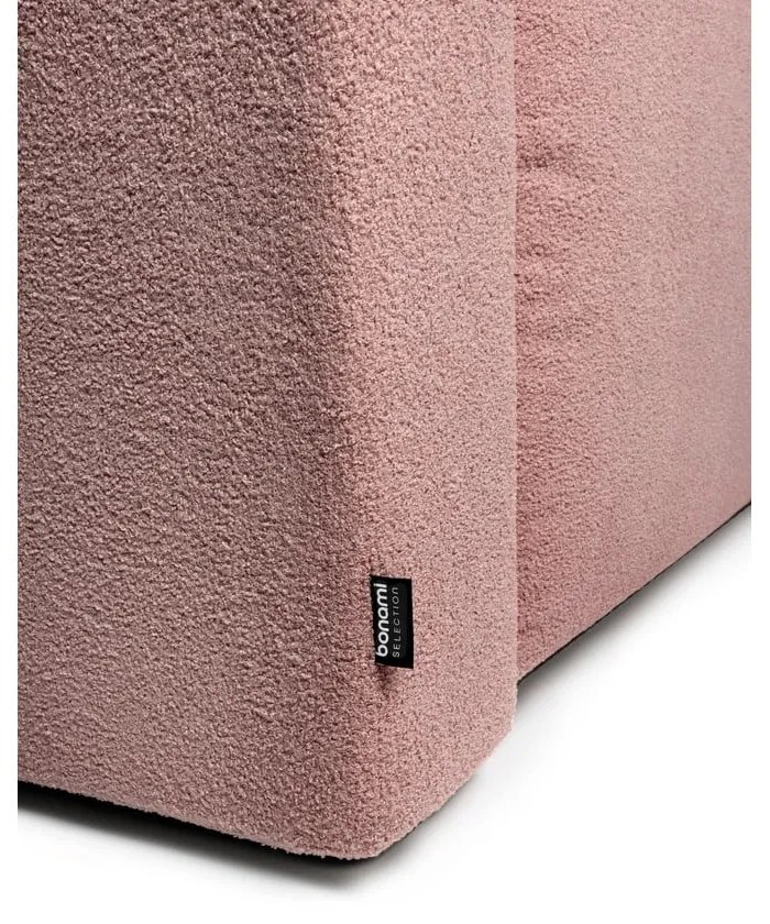 Svetloružová rozkladacia rohová pohovka z textílie buklé (pravý roh) Quinoa – Bonami Selection