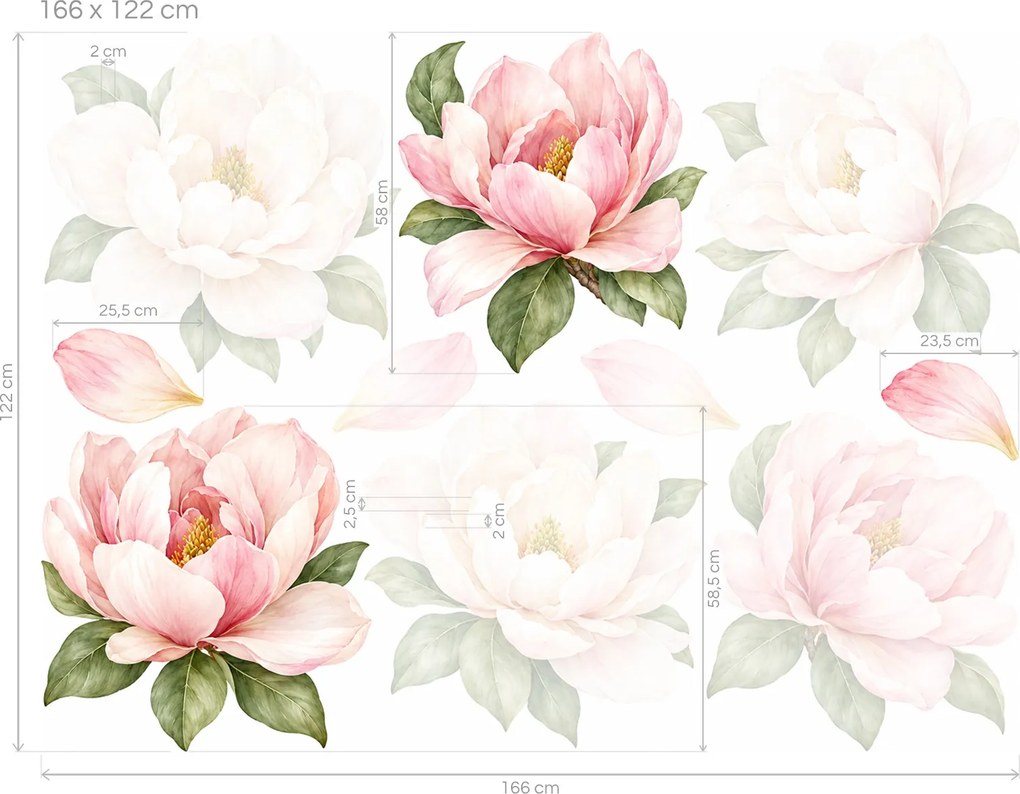 Rozkvetlé magnolie arch 46 x 34 cm