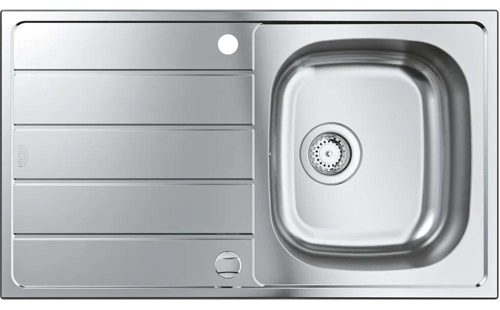 GROHE K200 nerezový drez s odkvapávacou plochou, s excentrom, obojstranný, horná montáž, 860 x 500 mm, kartáčovaná nerezová oceľ, 31552SD1